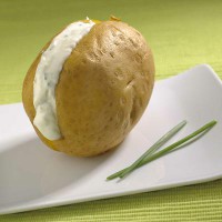 Pommes de terre en papillote, crème ciboulette